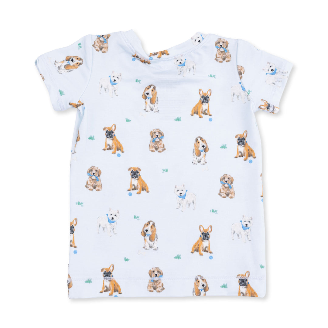 Angel Dear Bestie Dogs Blue Short Sleeve Loungewear Set
