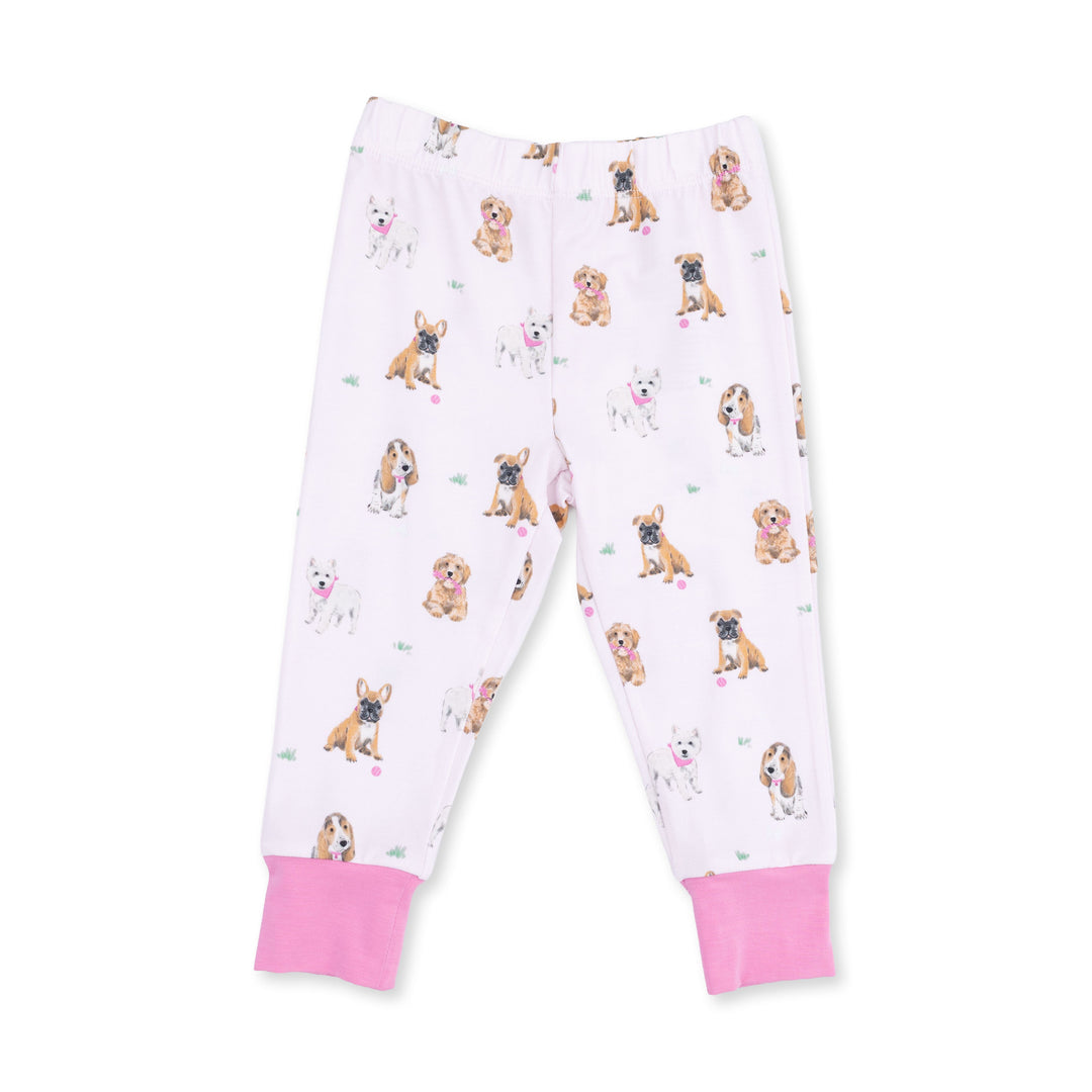 Angel Dear Bestie Dogs Pink Short Sleeve Loungewear Set