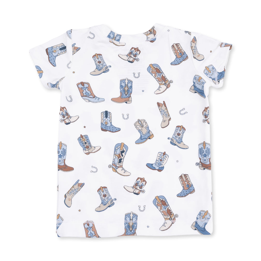Angel Dear Buckaroo Boots Short Sleeve Loungewear Set
