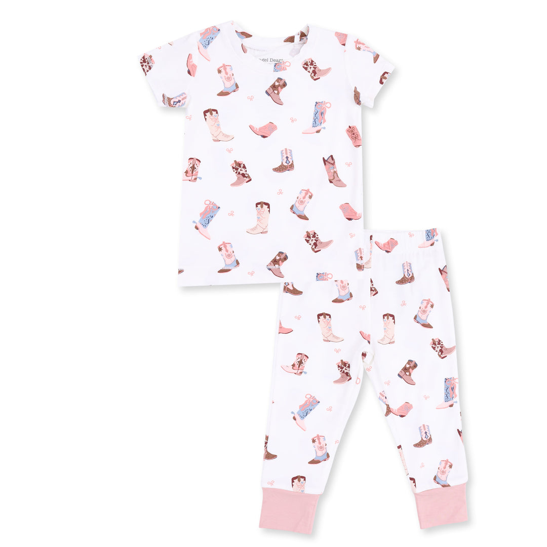 Angel Dear Buckarette Boots Short Sleeve Loungewear Set