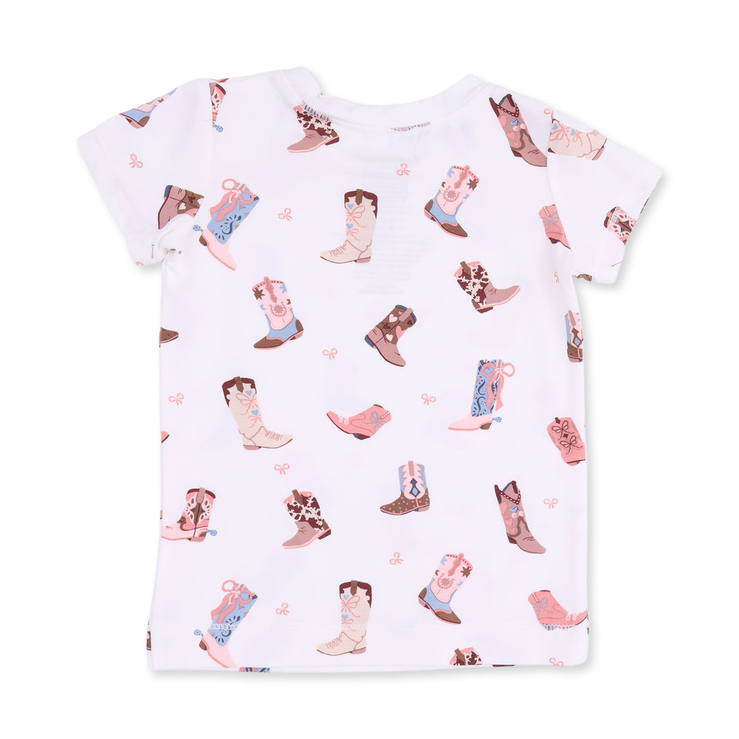 Angel Dear Buckarette Boots Short Sleeve Loungewear Set
