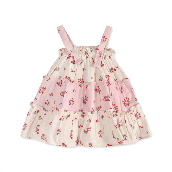 Bijou Tiered Floral Dress - Tea Rose