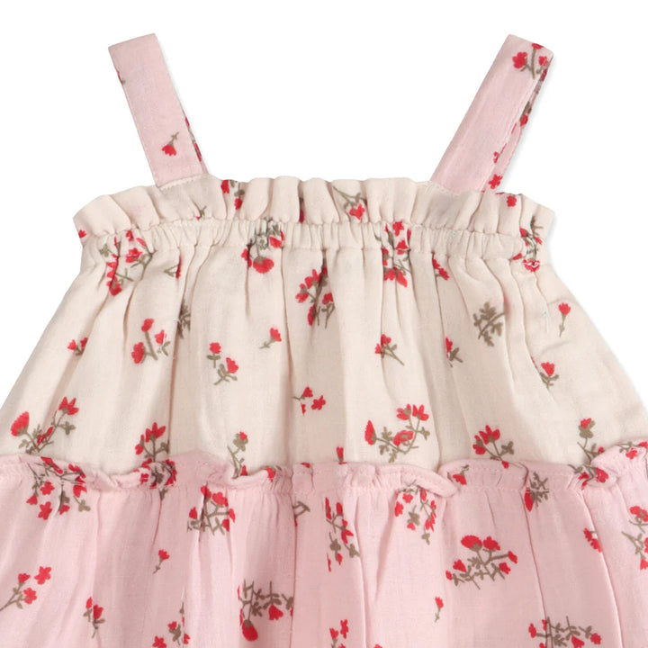 Bijou Tiered Floral Dress - Tea Rose