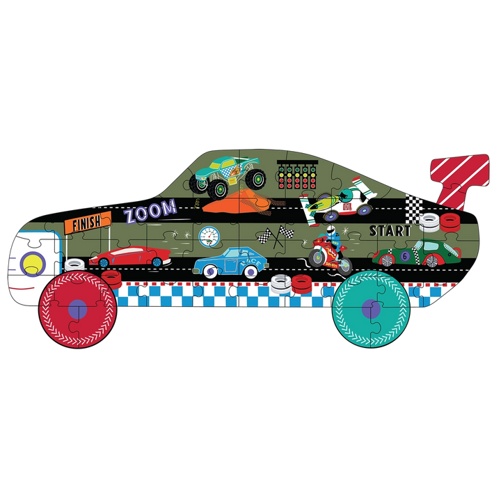 40pc Jigsaw in Shaped Box - Racing Car