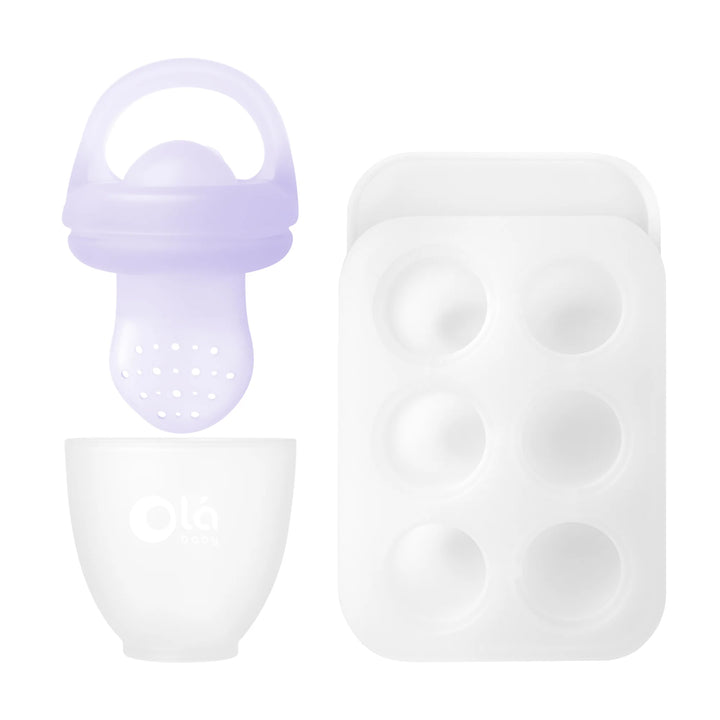 Fruit Feeder + Feeder Tray - Lilac