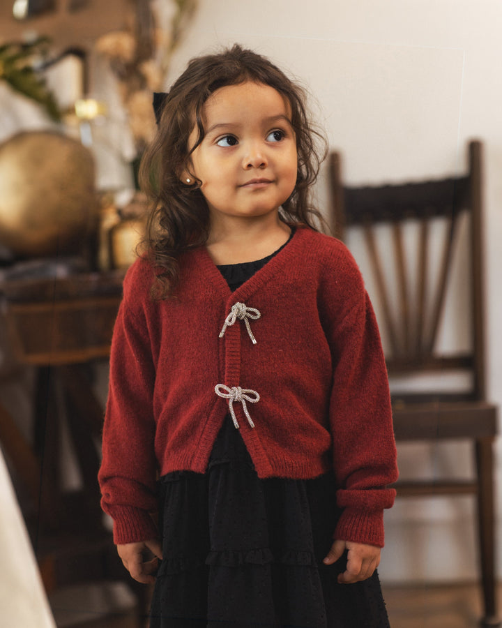 Bow Cardigan - Ruby