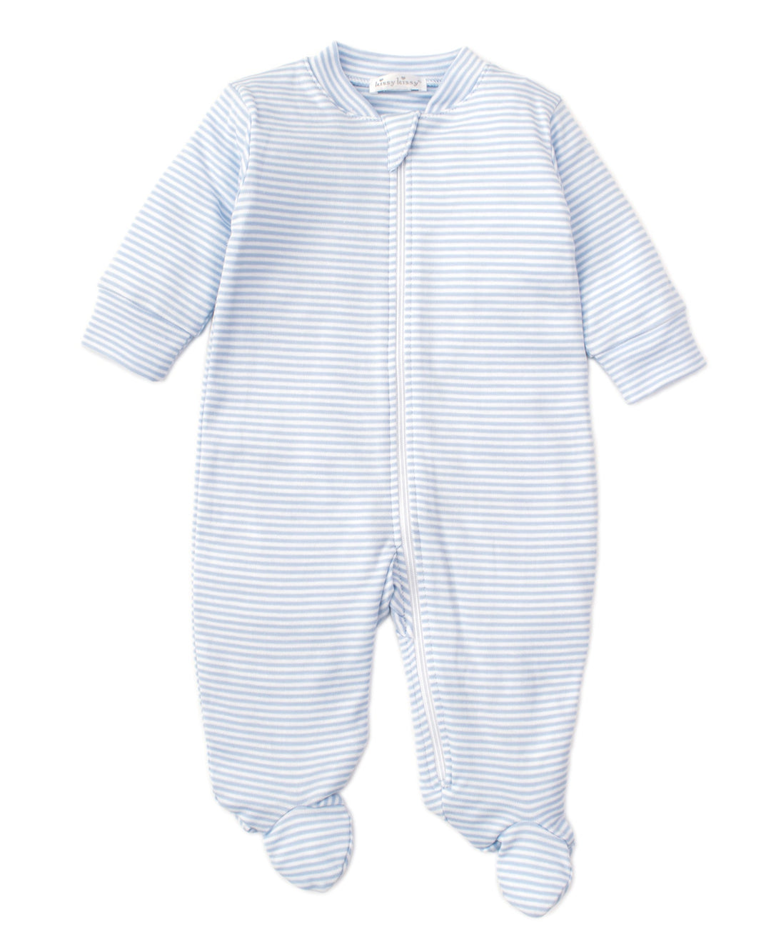 Simple Stripes Blue Pajama Zip Footie