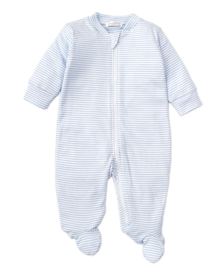 Simple Stripes Blue Pajama Zip Footie