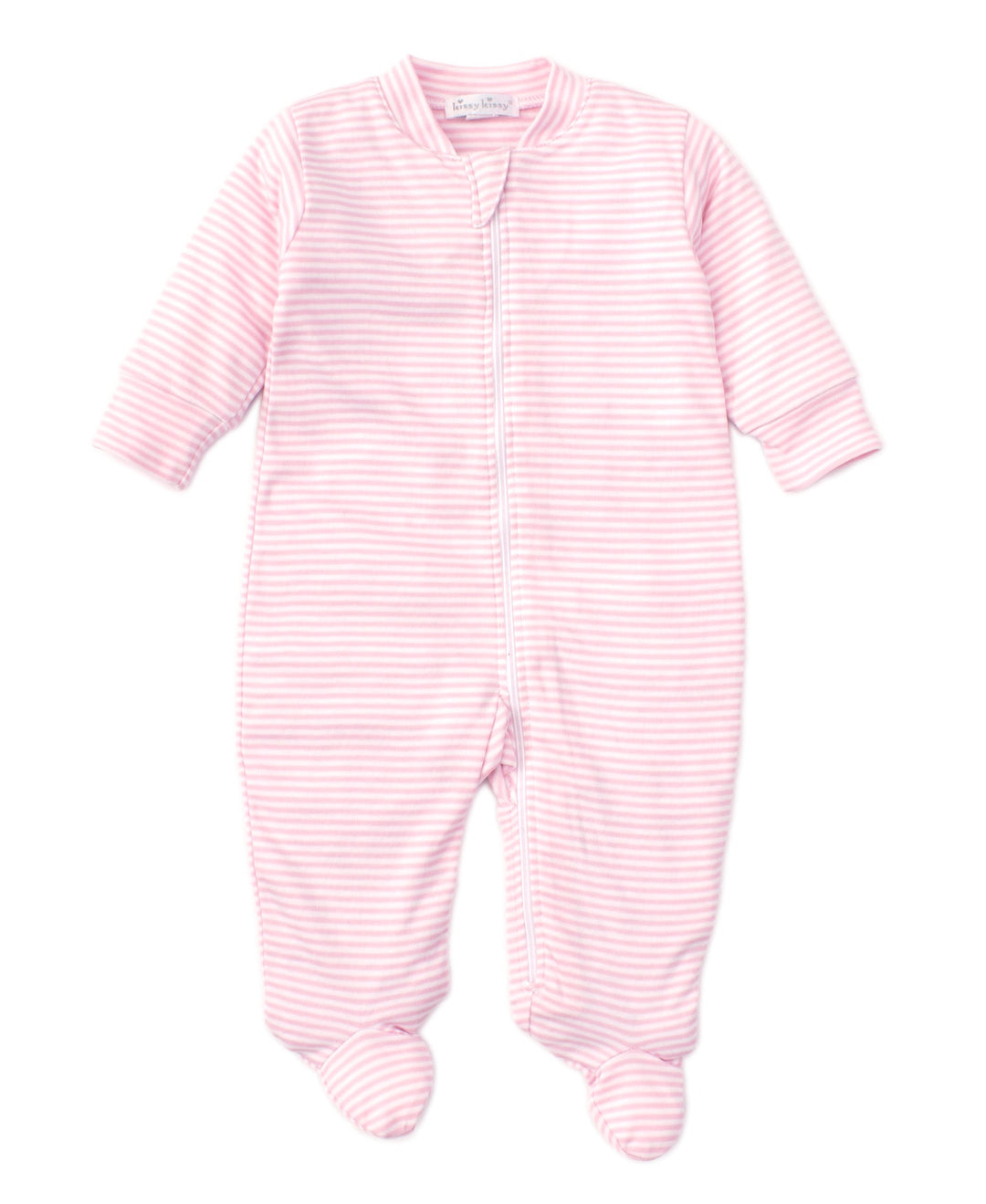 Simple Stripes Pink Zip Footie