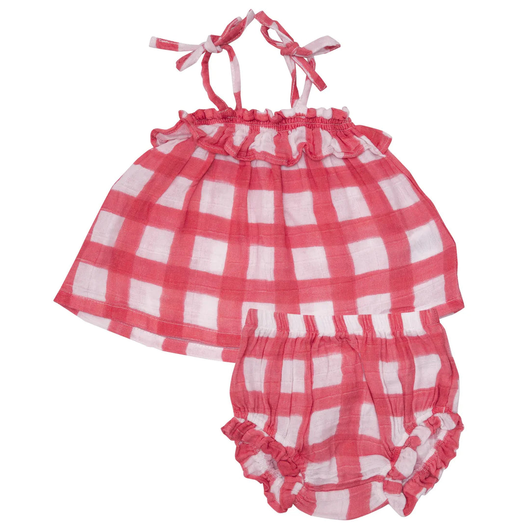 Red Gingham Ruffle Top and Bloomer