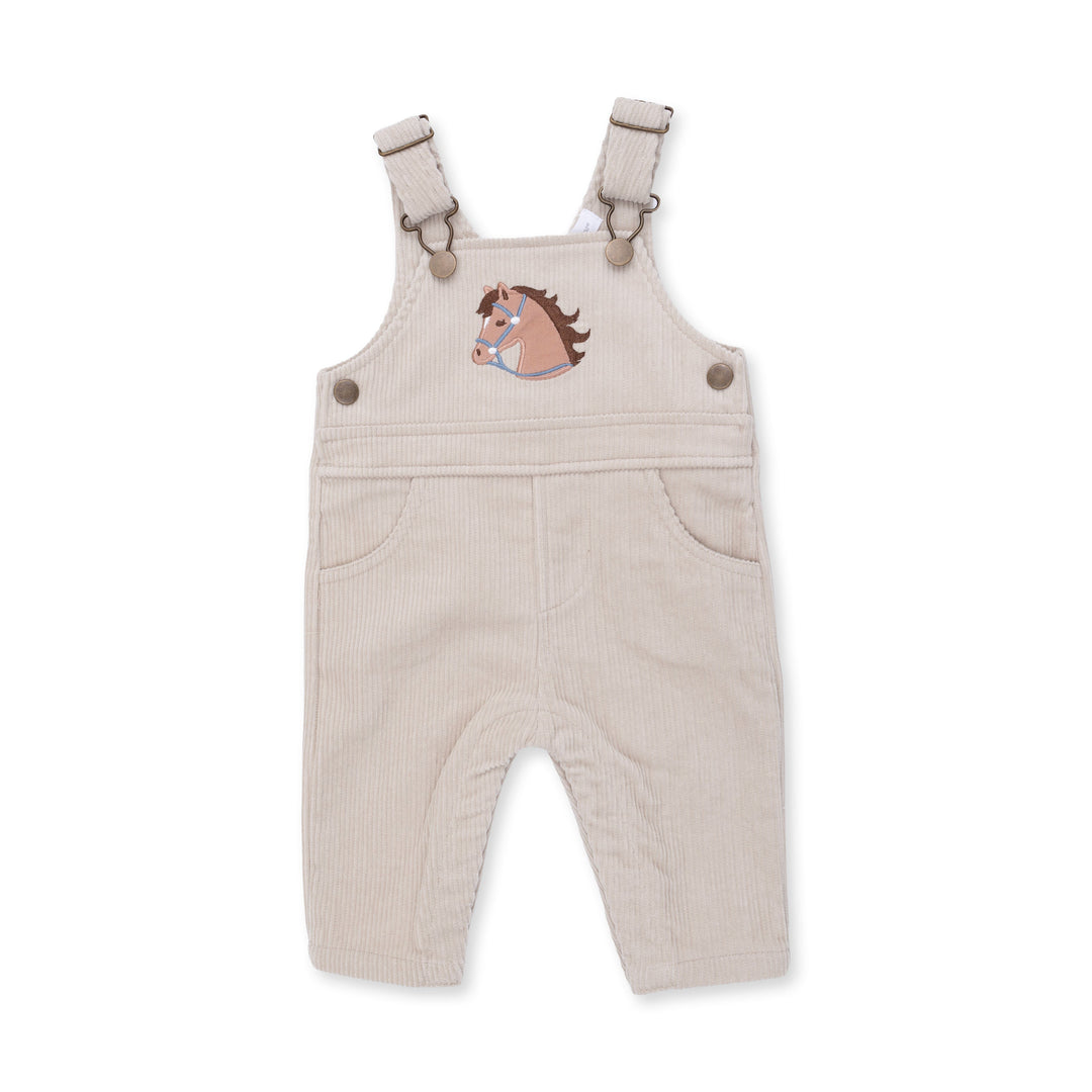 Angel Dear Peyote Corduroy Uni Old School Overall with Horse Applique