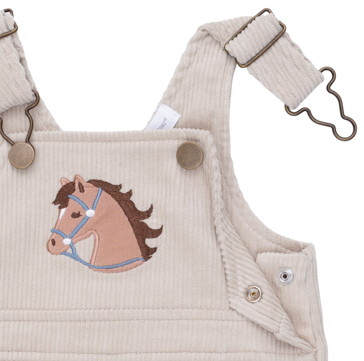Angel Dear Peyote Corduroy Uni Old School Overall with Horse Applique
