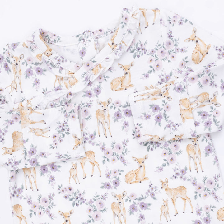 Angel Dear Floral Deer Kimono Gown & Knot Headband