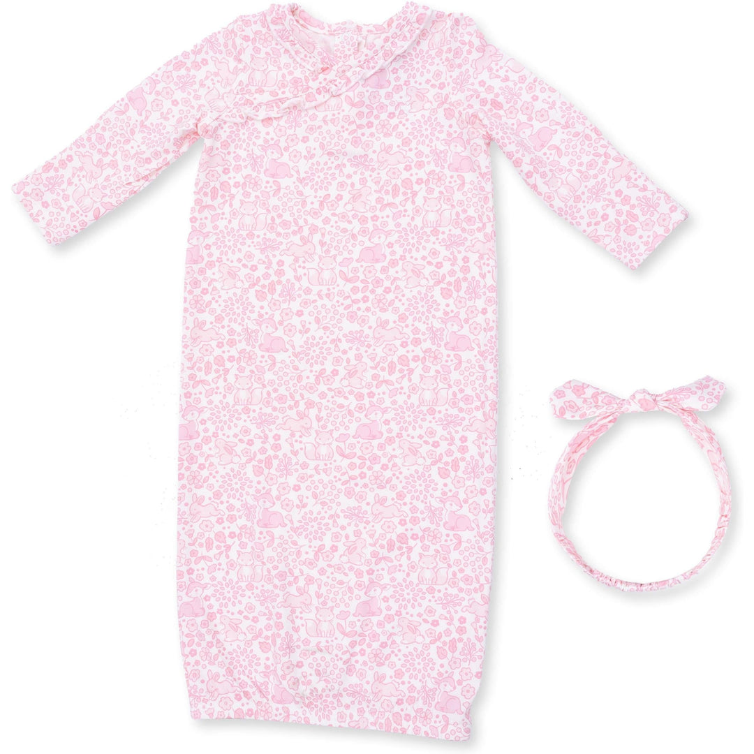 Angel Dear Baby Woodland Kimono Gown & Knot Headband