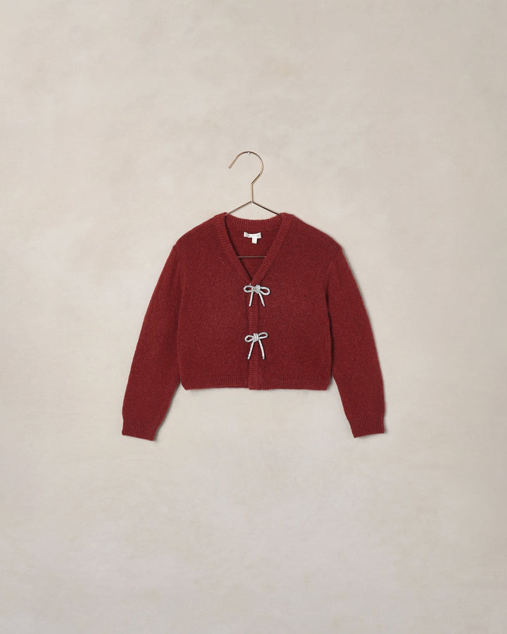 Bow Cardigan - Ruby