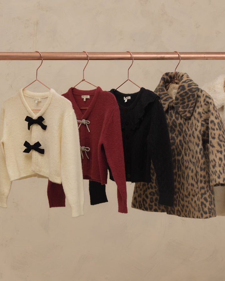 Bow Cardigan - Ruby
