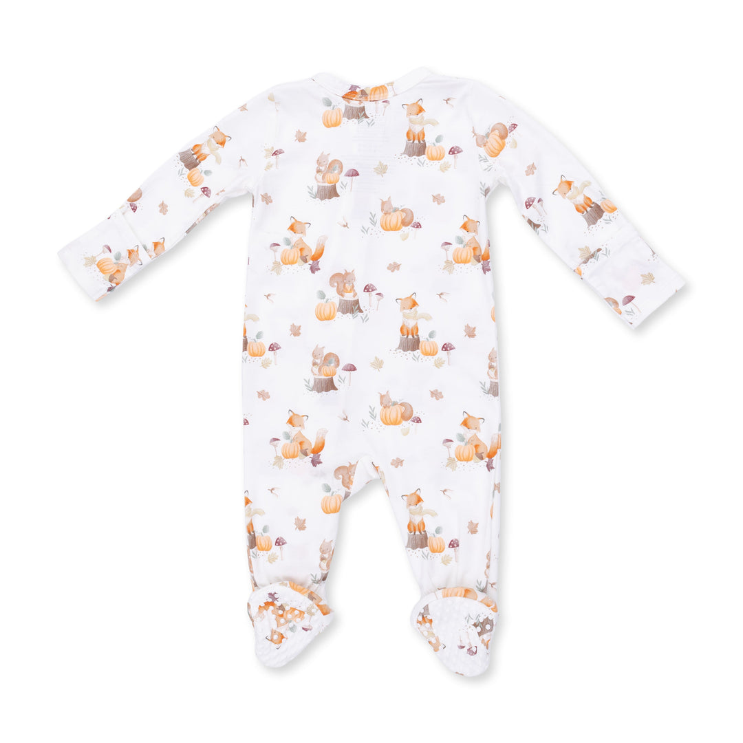 Angel Dear Woodland Animals with Pumpkins 2 Way Zipper Footie