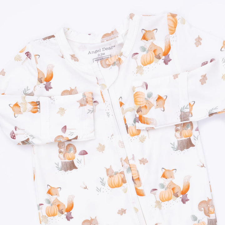 Angel Dear Woodland Animals with Pumpkins 2 Way Zipper Footie