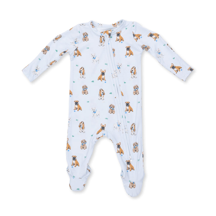 Angel Dear Bestie Dogs Blue 2 Way Zipper Footie