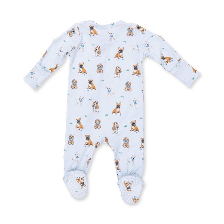 Angel Dear Bestie Dogs Blue 2 Way Zipper Footie