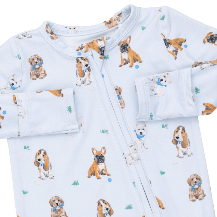 Angel Dear Bestie Dogs Blue 2 Way Zipper Footie