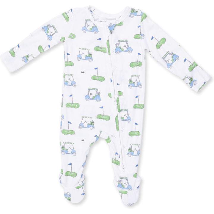 Angel Dear Golf Carts Blue 2 Way Zipper Footie