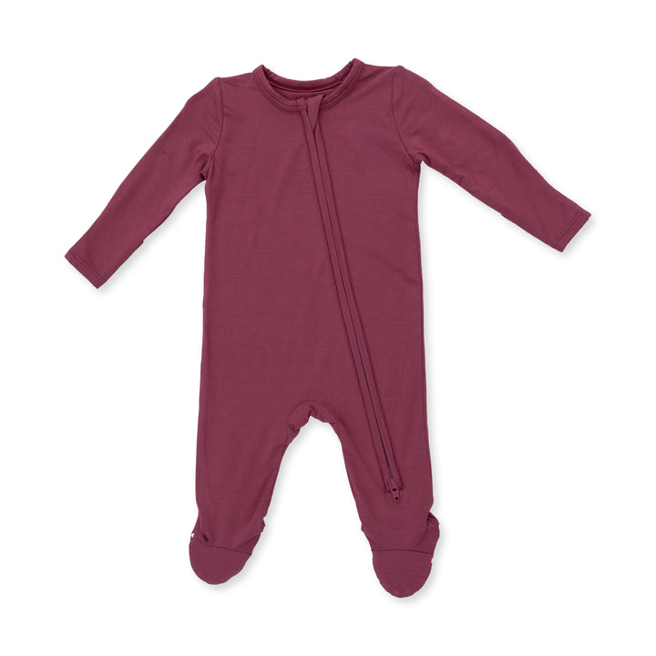 Angel Dear Solid Oxblood Red 2 Way Zipper Footie
