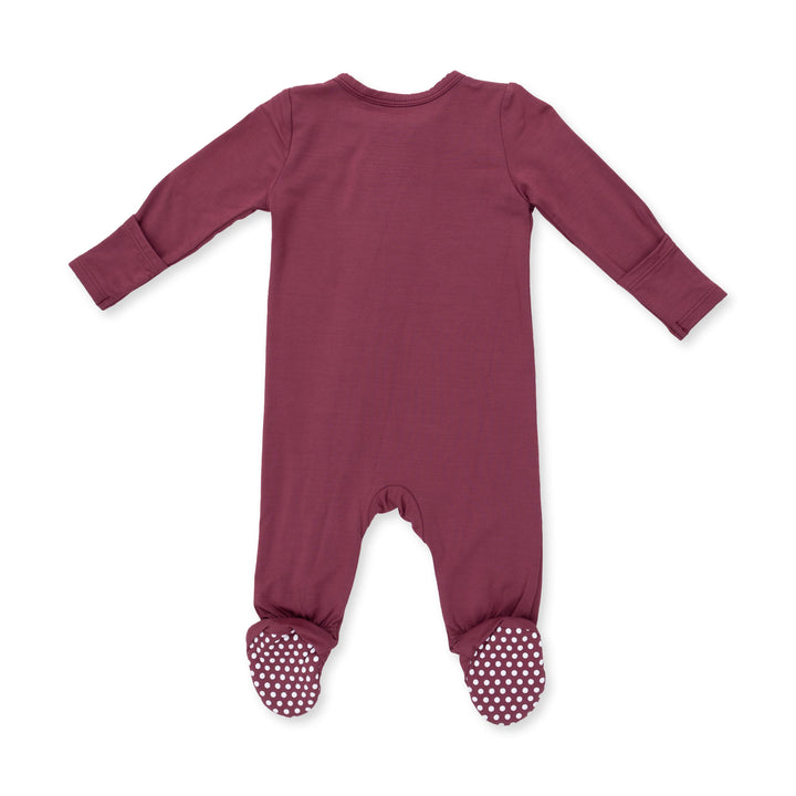 Angel Dear Solid Oxblood Red 2 Way Zipper Footie