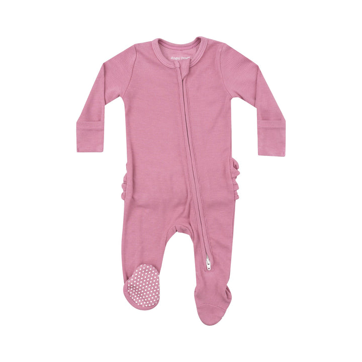 Wild Rose Ruffle Zipper Footie