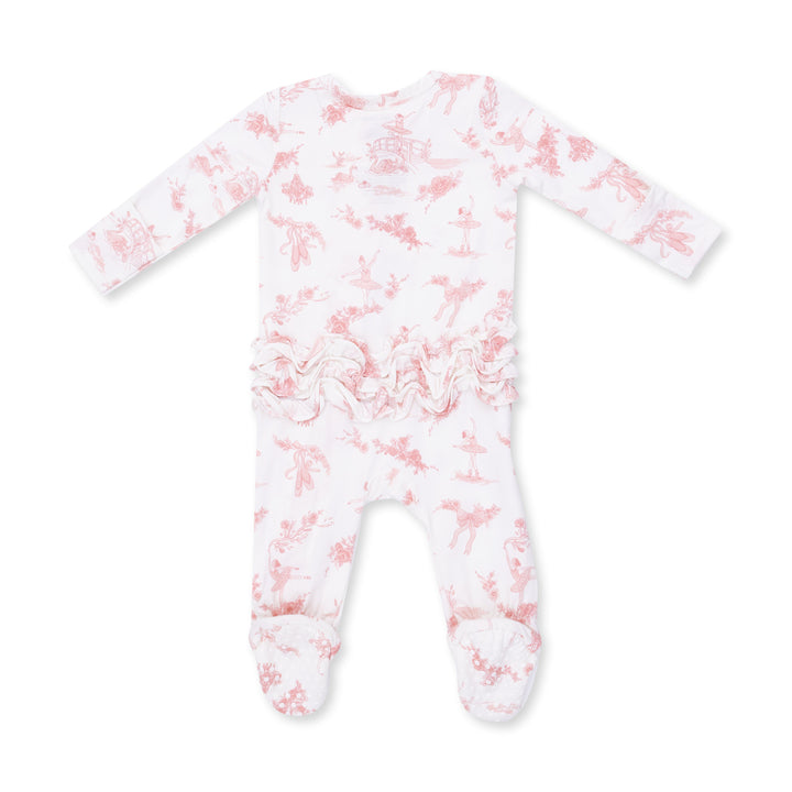 Angel Dear Ballet Toile 2 Way Ruffle Back Zipper Footie