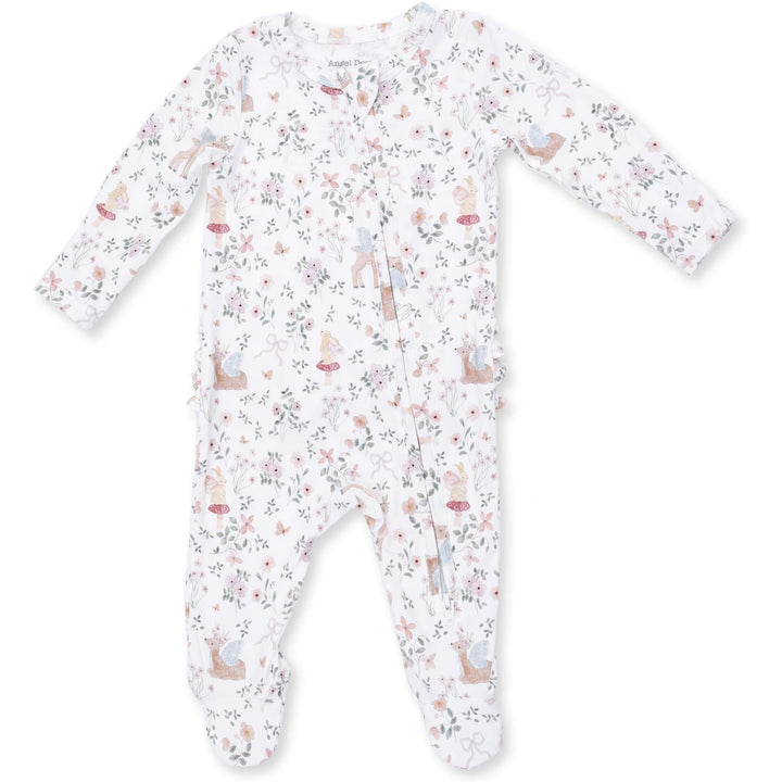 Angel Dear Enchanted Woodland 2 Way Ruffle Back Zipper Footie