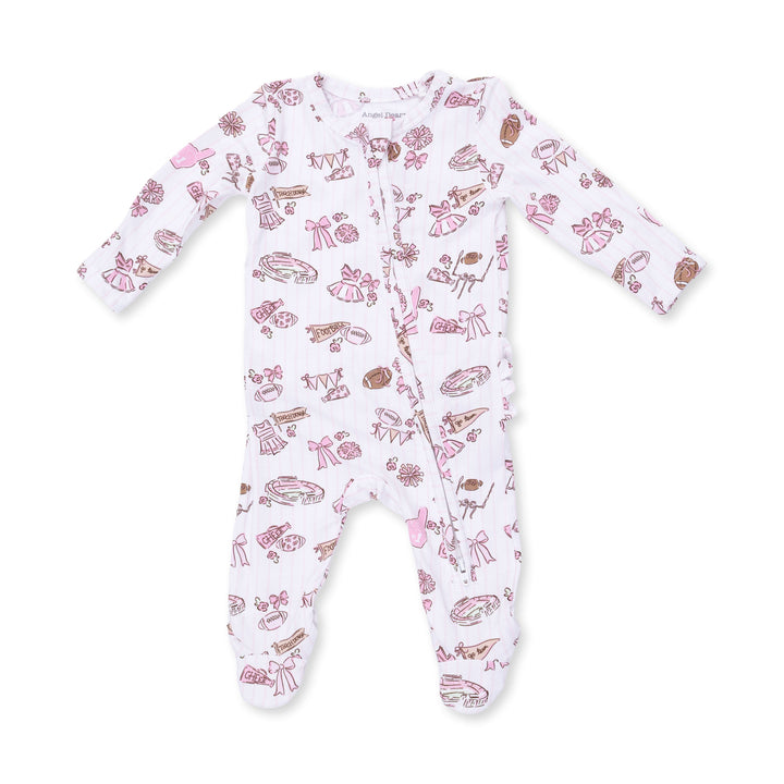 Angel Dear Football Cheer Nursery 2 Way Ruffle Back Zipper Footie