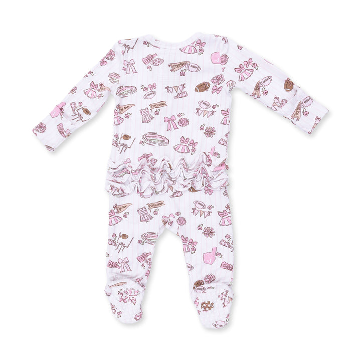 Angel Dear Football Cheer Nursery 2 Way Ruffle Back Zipper Footie