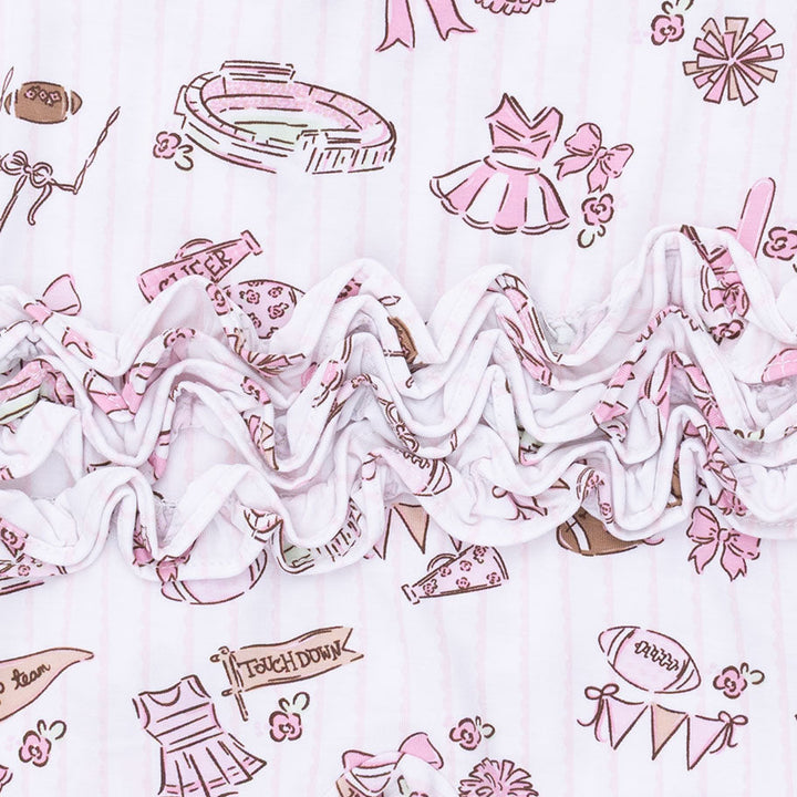 Angel Dear Football Cheer Nursery 2 Way Ruffle Back Zipper Footie