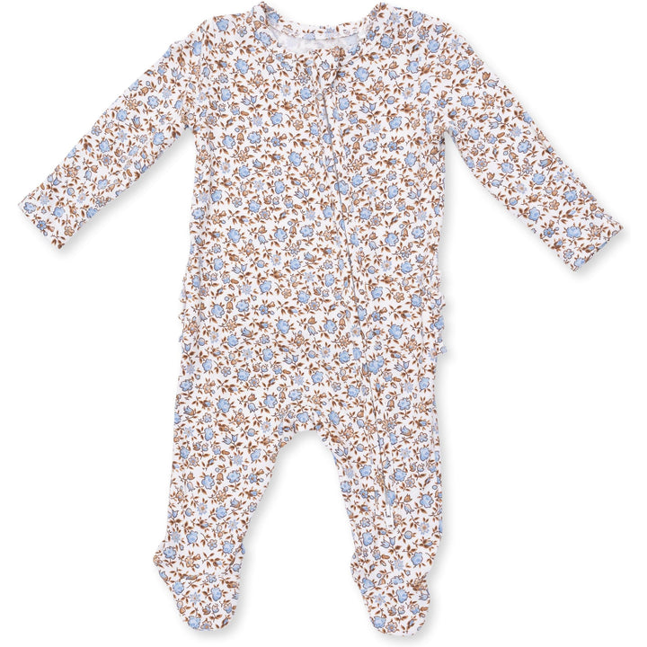 Angel Dear Hazel Floral 2 Way Ruffle Back Zipper Footie