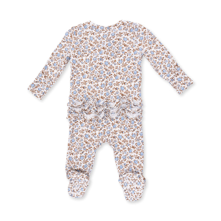 Angel Dear Hazel Floral 2 Way Ruffle Back Zipper Footie