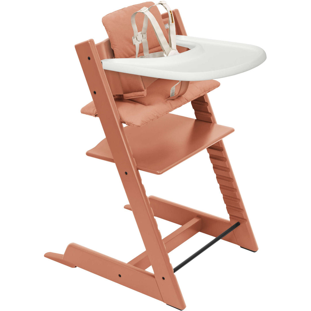 stokke tray hazy grey Stokke Tripp Trapp High Chair² with Cushion + Tray, Whitewash + Anthracite Cushion, White Tray