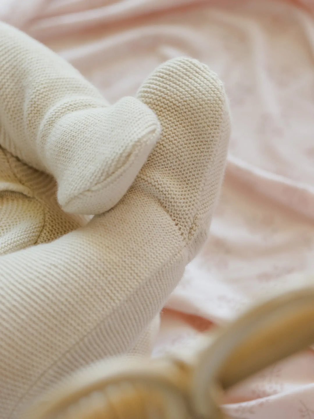 Wrap Knit Footie - Natural