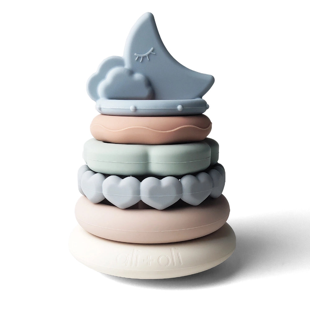 Silicone Stacking Ring Tower - Moon