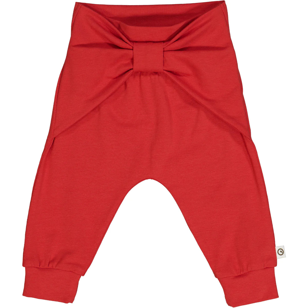 Cozy Me Bow Pants Apple Red