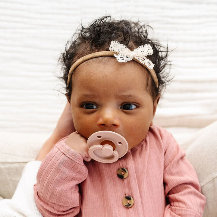 Lace Bow Mini Cream Headband