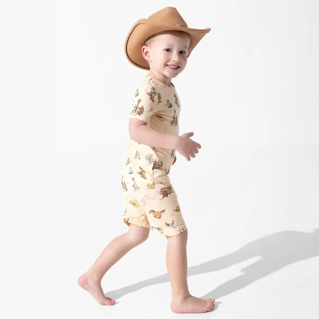 Cowboy Bamboo Kids Pajama Short Set