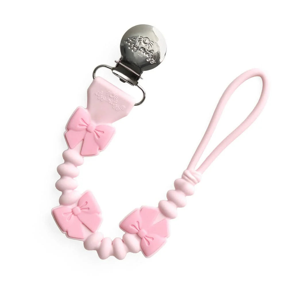 Itzy Paci Strap Plus™ | Pink Bows