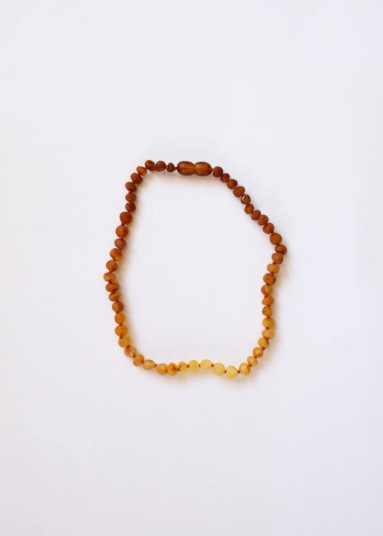 Raw Baltic Amber + Sunflower || Necklace || 12" Baby || Child Necklace