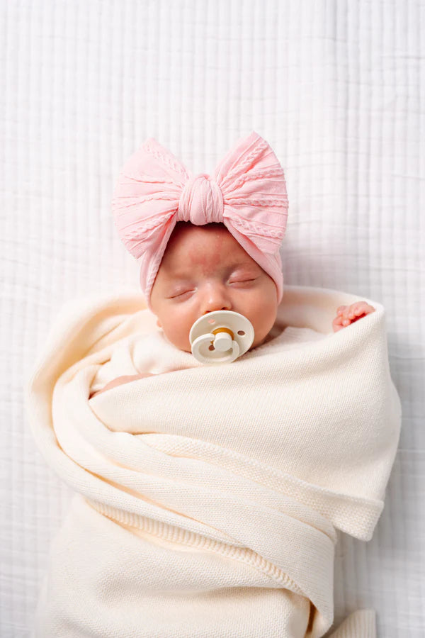 Cable Knit Headband - Baby Pink