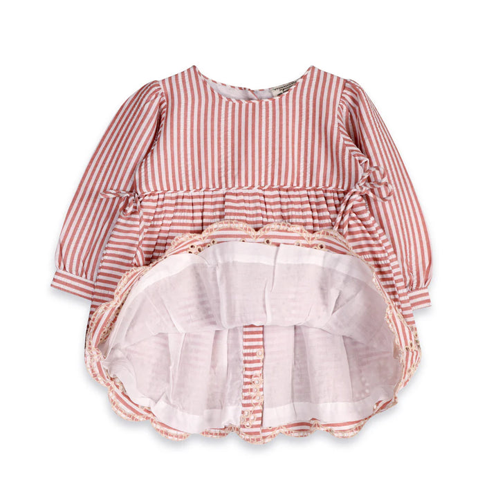 Vivienne Striped Embroidered Dress & Bloomer
