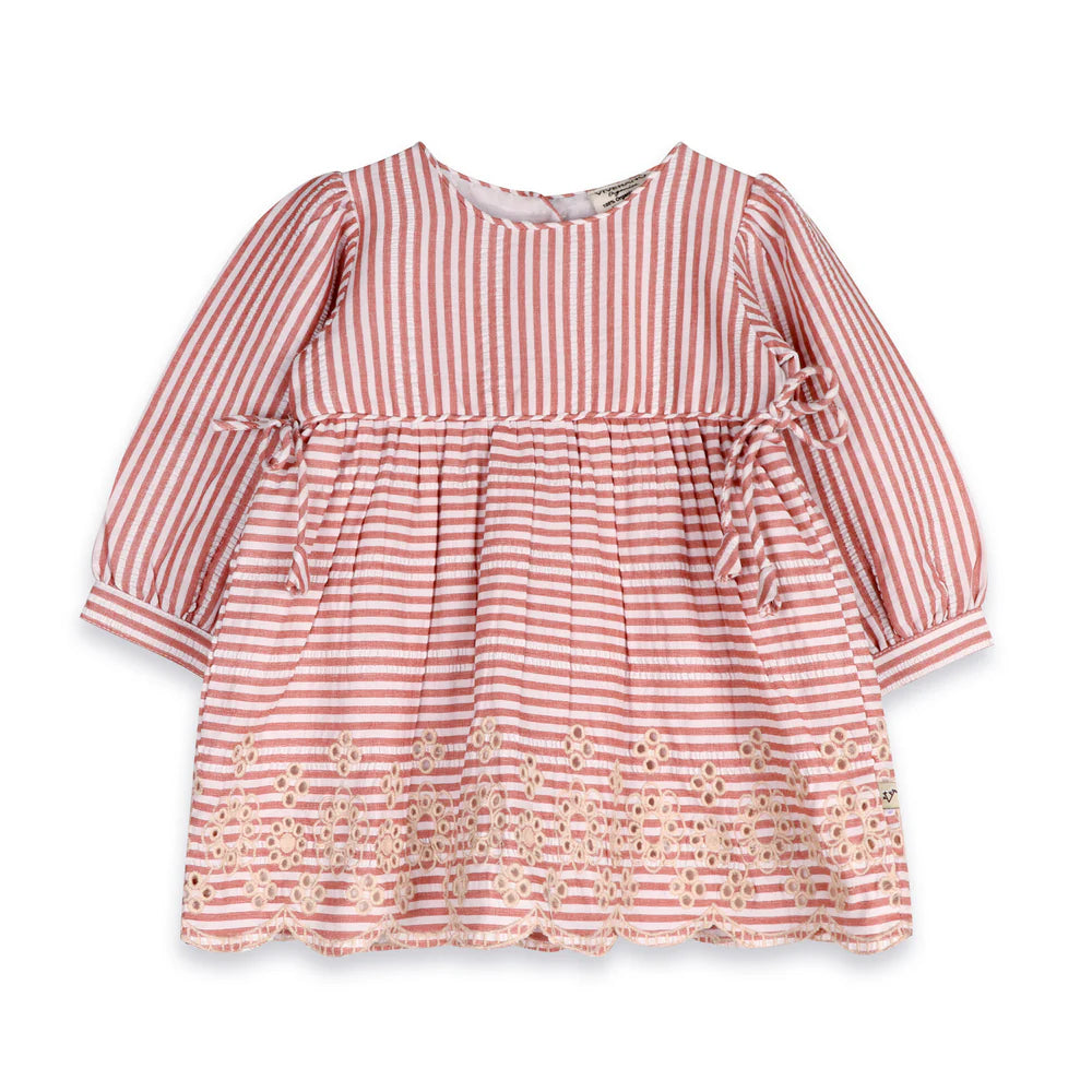 Vivienne Striped Embroidered Dress & Bloomer
