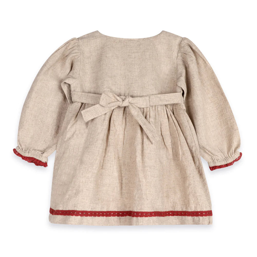 Ravello Linen Embroidered Baby Dress & Bloomer