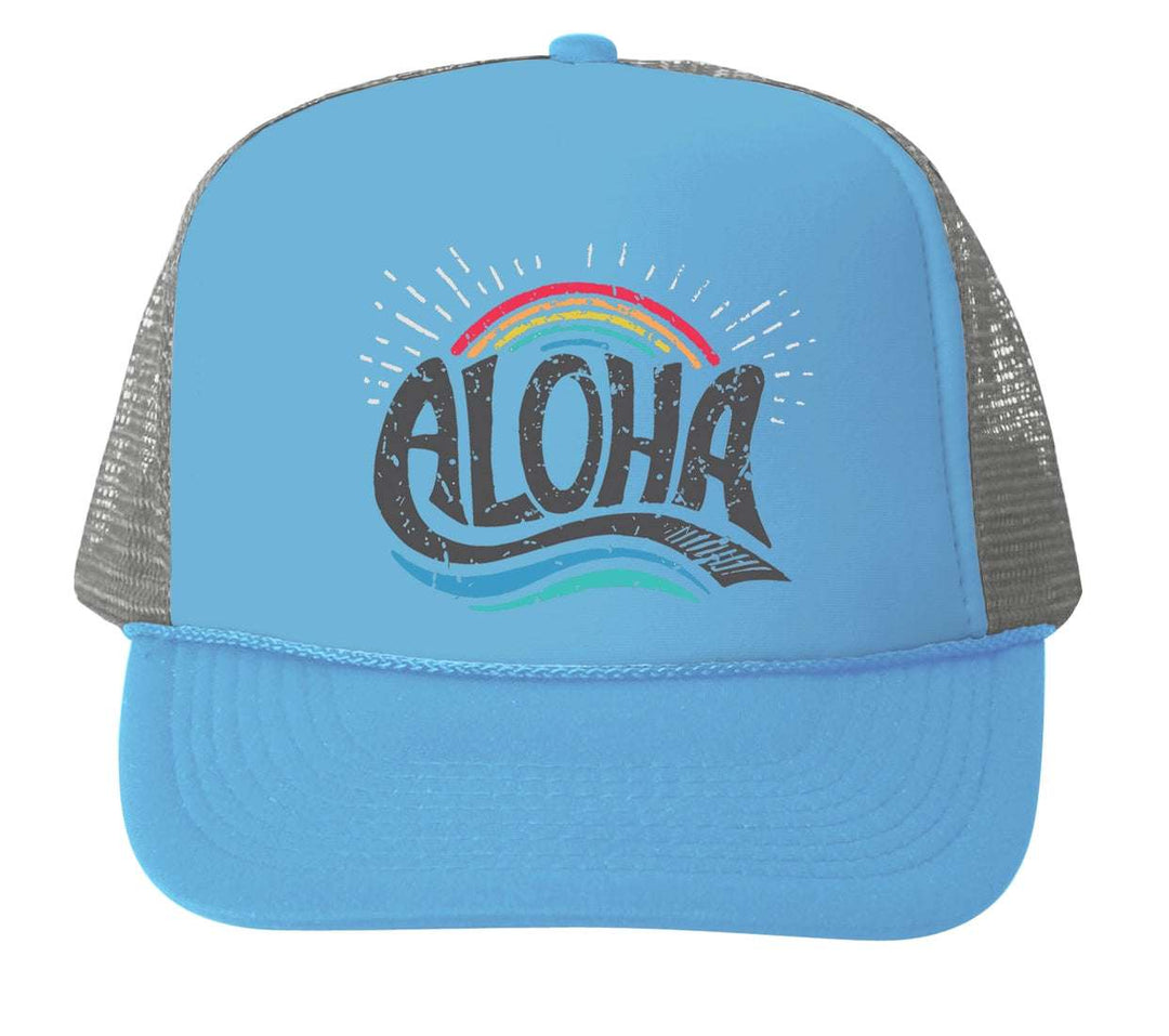 Aloha Rainbow Trucker Hat Light Blue Bubu hats Baby   [variant_option4] [variant_option5] [variant_option6] [variant_option7] [variant_option8] [variant_option9] 1