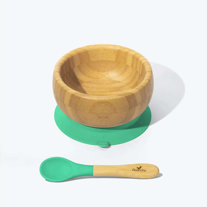 Avanchy Bamboo Suction Bowl + Spoon Avanchy Green   [variant_option4] [variant_option5] [variant_option6] [variant_option7] [variant_option8] [variant_option9] 1